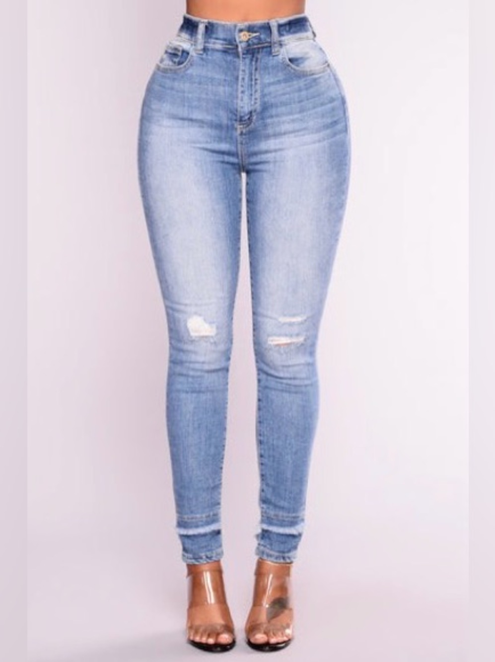 Sneak Peek Women’s Ripped Blue Skinny Jeans